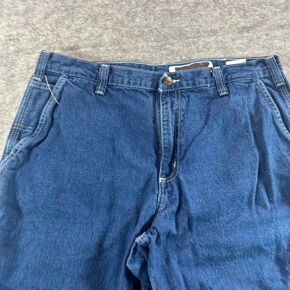 Carhartt Carpenter Jeans Mens 34x34 Blue Dungaree Fit Straight Leg Utility Denim
